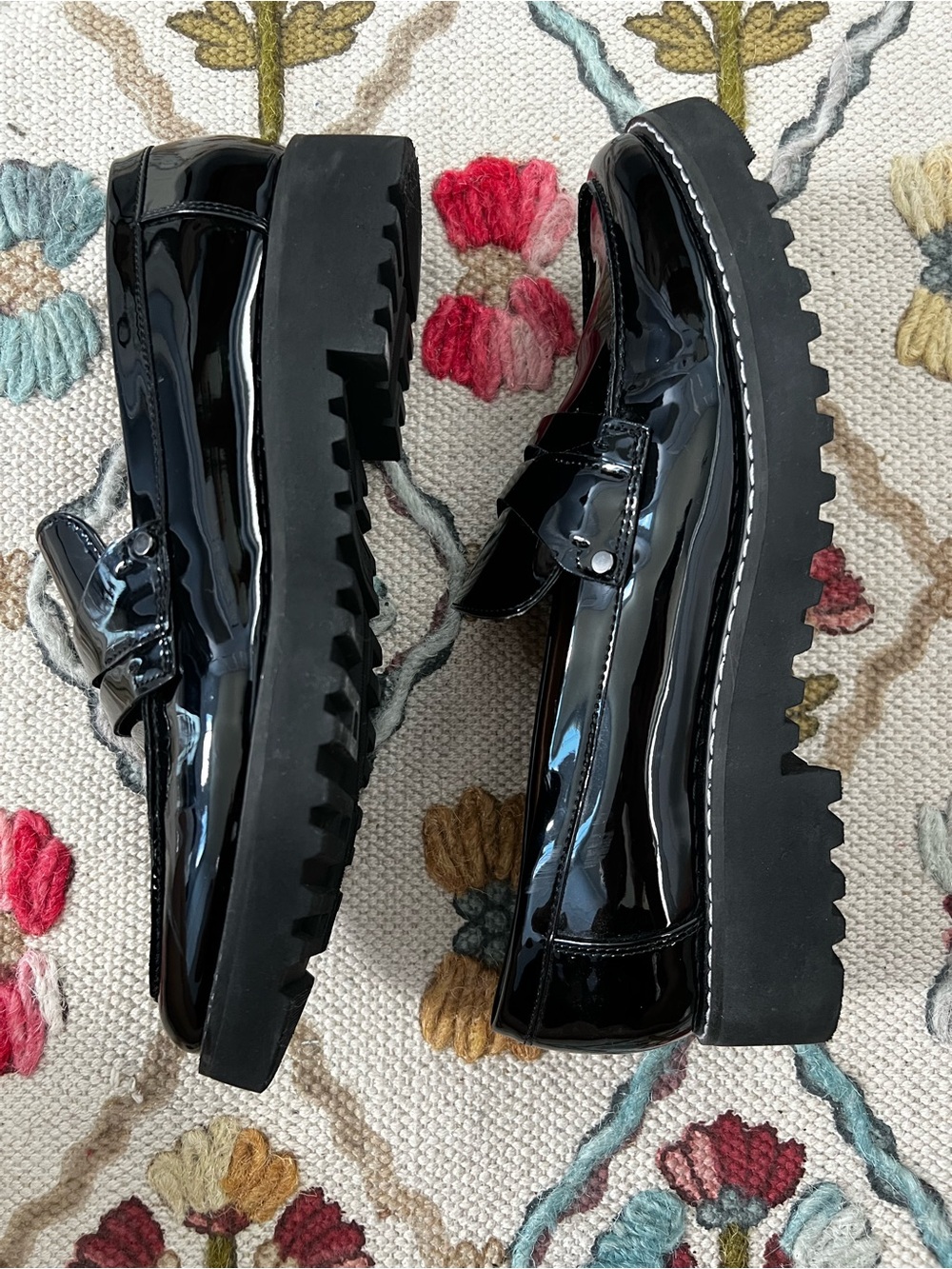 Franco Sarto Black Patent Penny Loafers - Picture 5 of 11